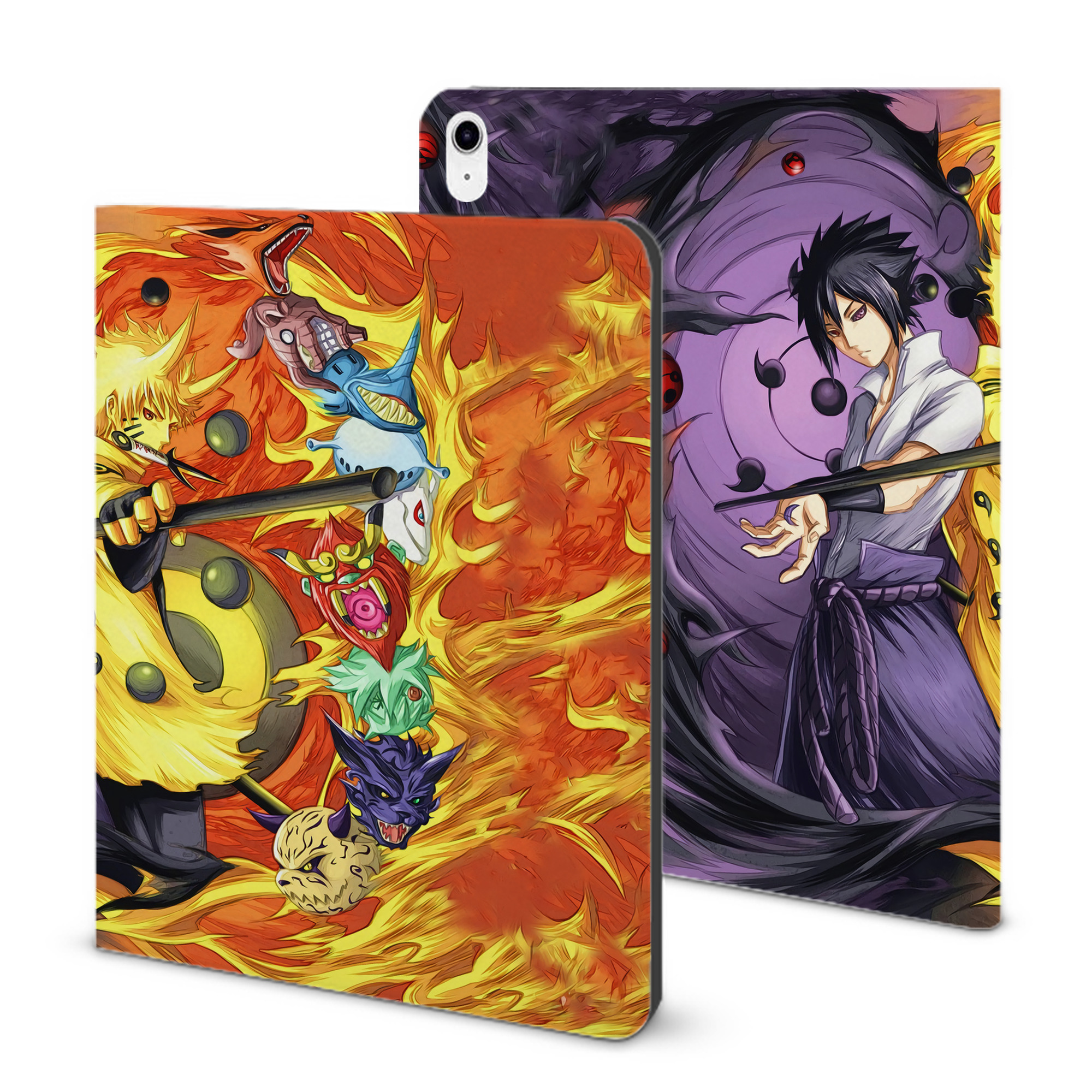 （画像用） NARUTO -ナルト- NARUTO -ナルト- 疾風伝 IPad ケース ブック型 PUレザー TPU 耐衝撃 軽量 薄型 ペン収納なし 全面保護 IPad 各モデル対応